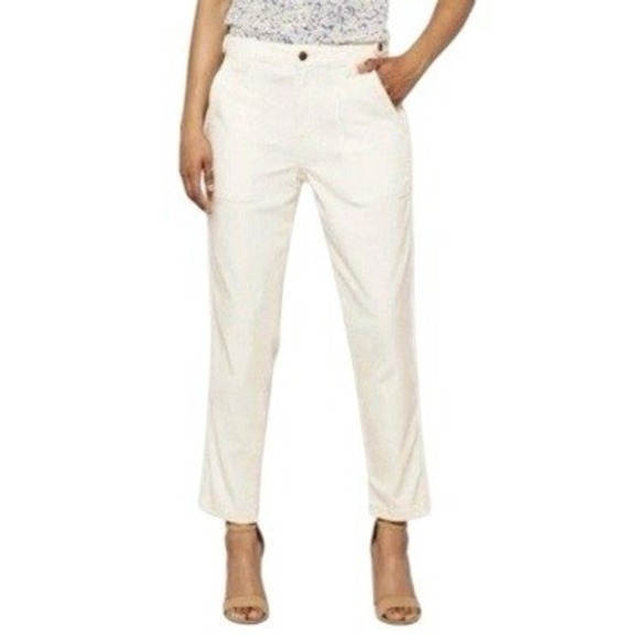 pistola Denim - PISTOLA Womens‎ 33 High Rise Cropped Straight Leg Utility Pant in Ecru